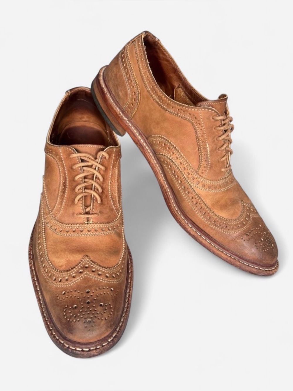 Allen Edmonds Neumok Oxford Men's Size 13 D Wingtip Brogue Brown Leather Shoes